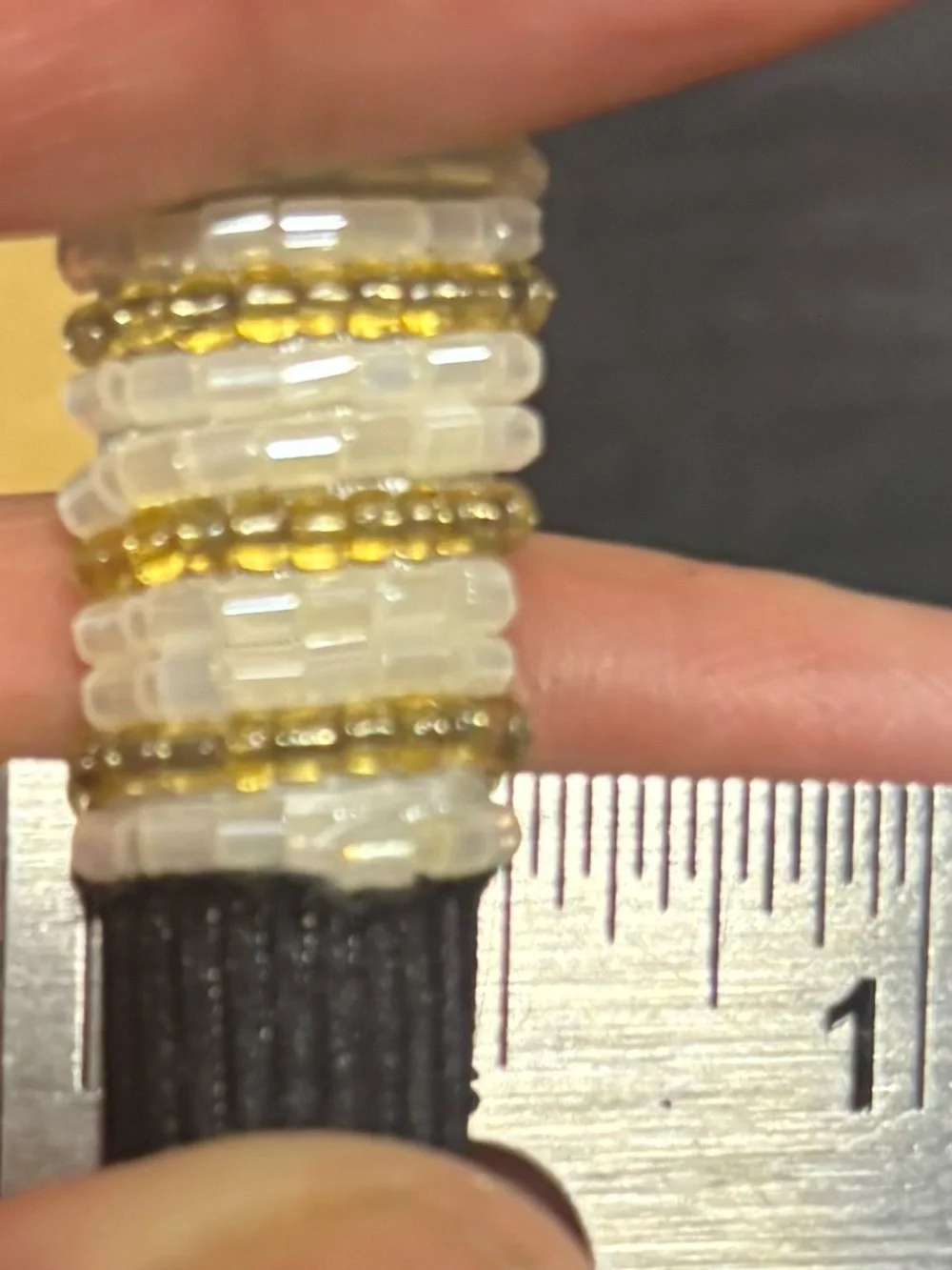 Padded Beaded Headband — Cream/Gold